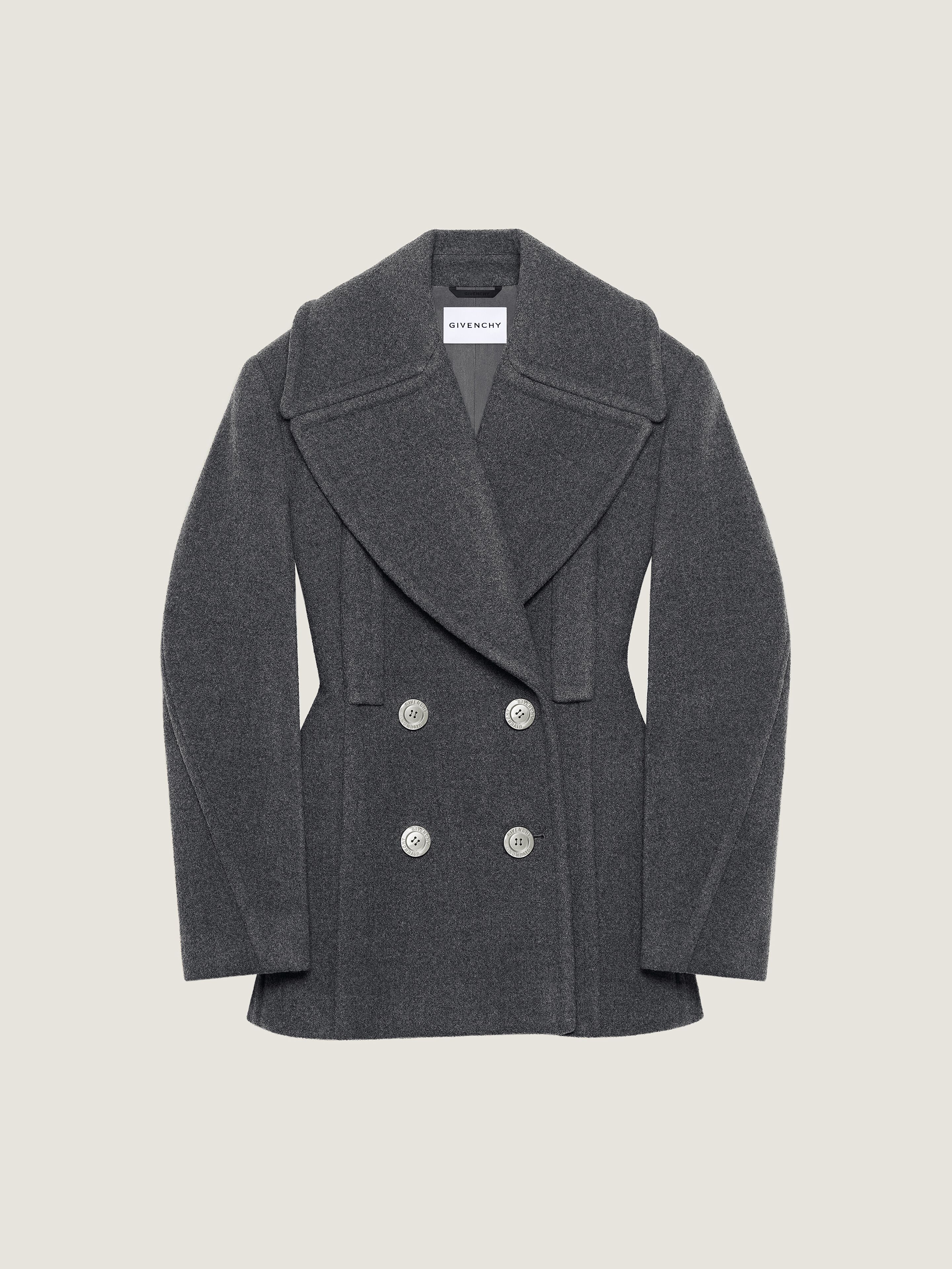 Cocoon peacoat in wool